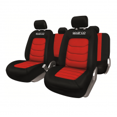 Καλύμματα Καθισμάτων Πολυεστερικό Κόκκινο-Μαύρο Σετ 4τμχ.